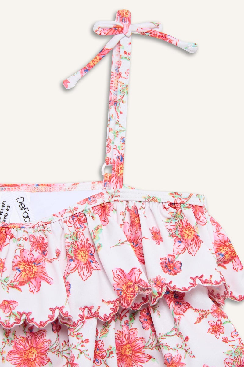 DeFacto Pink Girl 2 piece Floral Woven Bikini Casual - Image 3